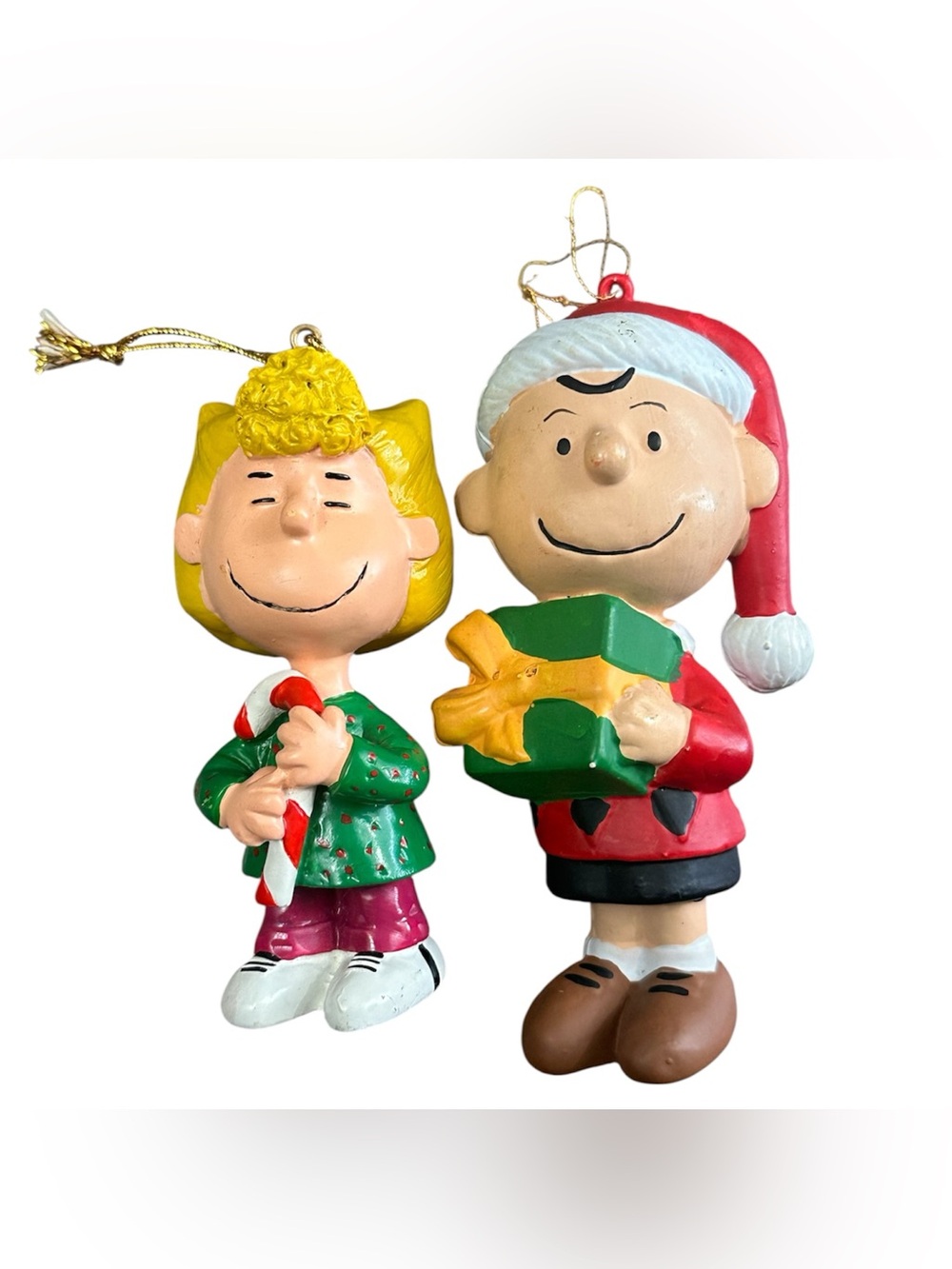 UFS Peanuts Christmas Ornament Lot Charlie Brown & Sally Brown